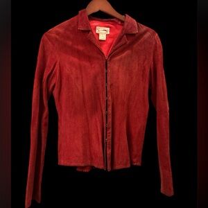 Red vintage suede jacket. Size small-xsmall. NYC East Village find in the 90s